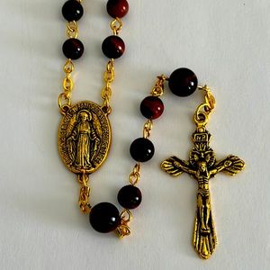 Catholic Tiger Eye Gemstone Traditional Rosary Beads
